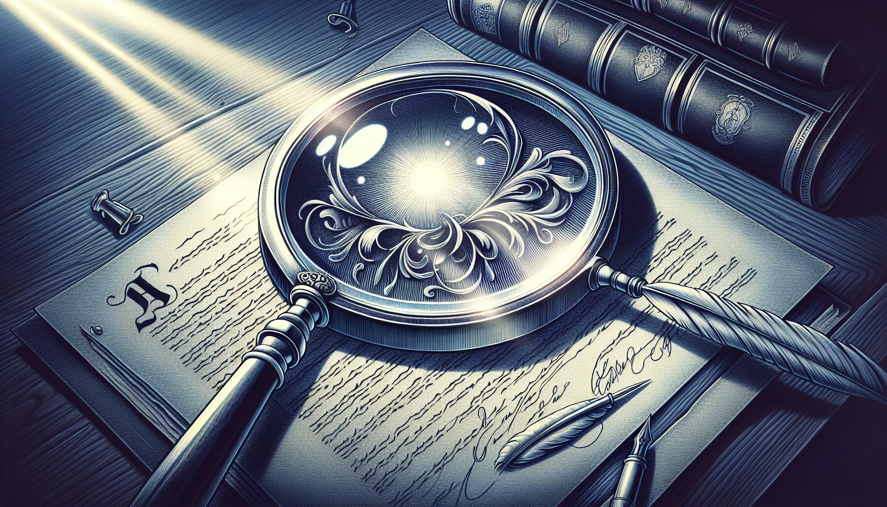 Illustration of a magnifying glass examining a contract for clarity