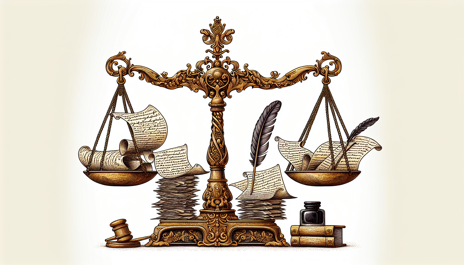 Illustration of a scale representing the balance of contract law
