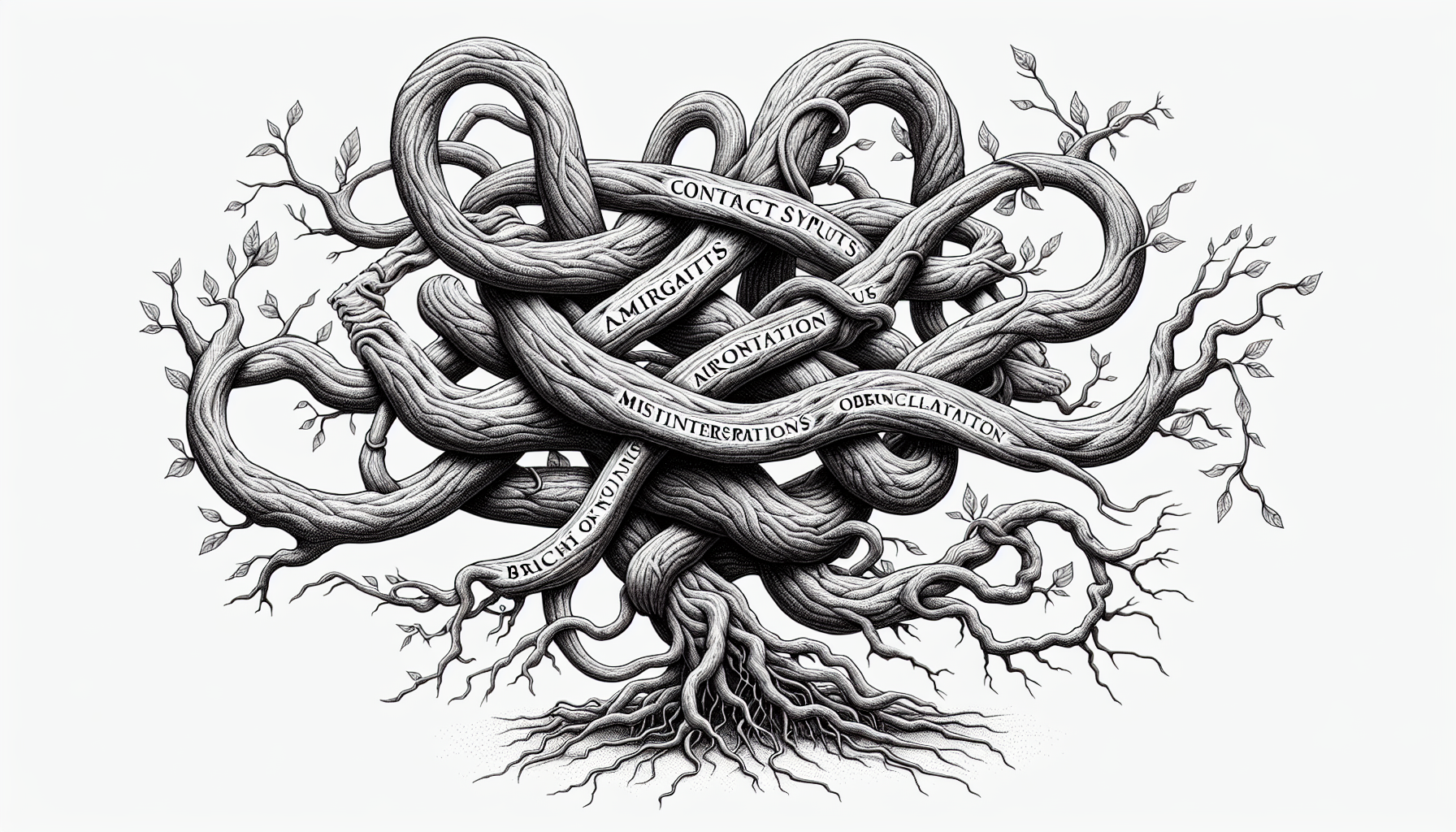 Illustration of a tangled knot representing contractual issues