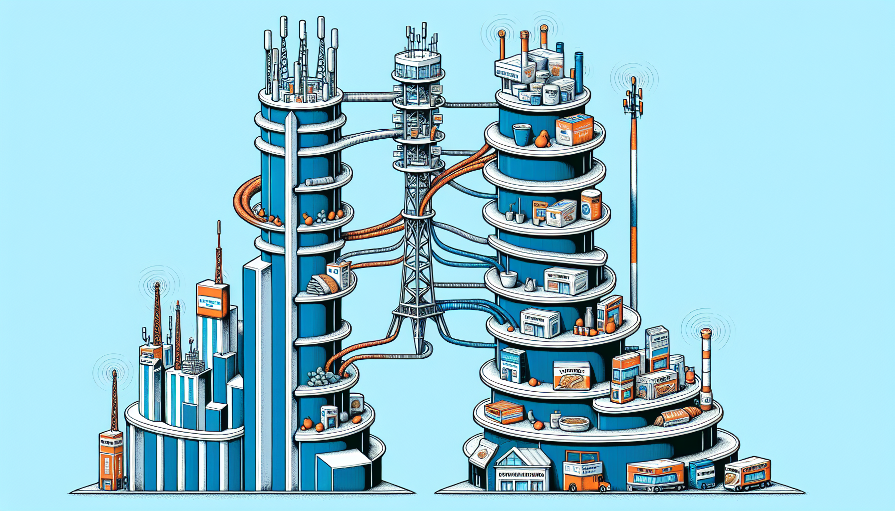 Illustration portraying the efficiency and cost reduction in AT&T-DirecTV and Kraft-Cadbury vertical mergers.