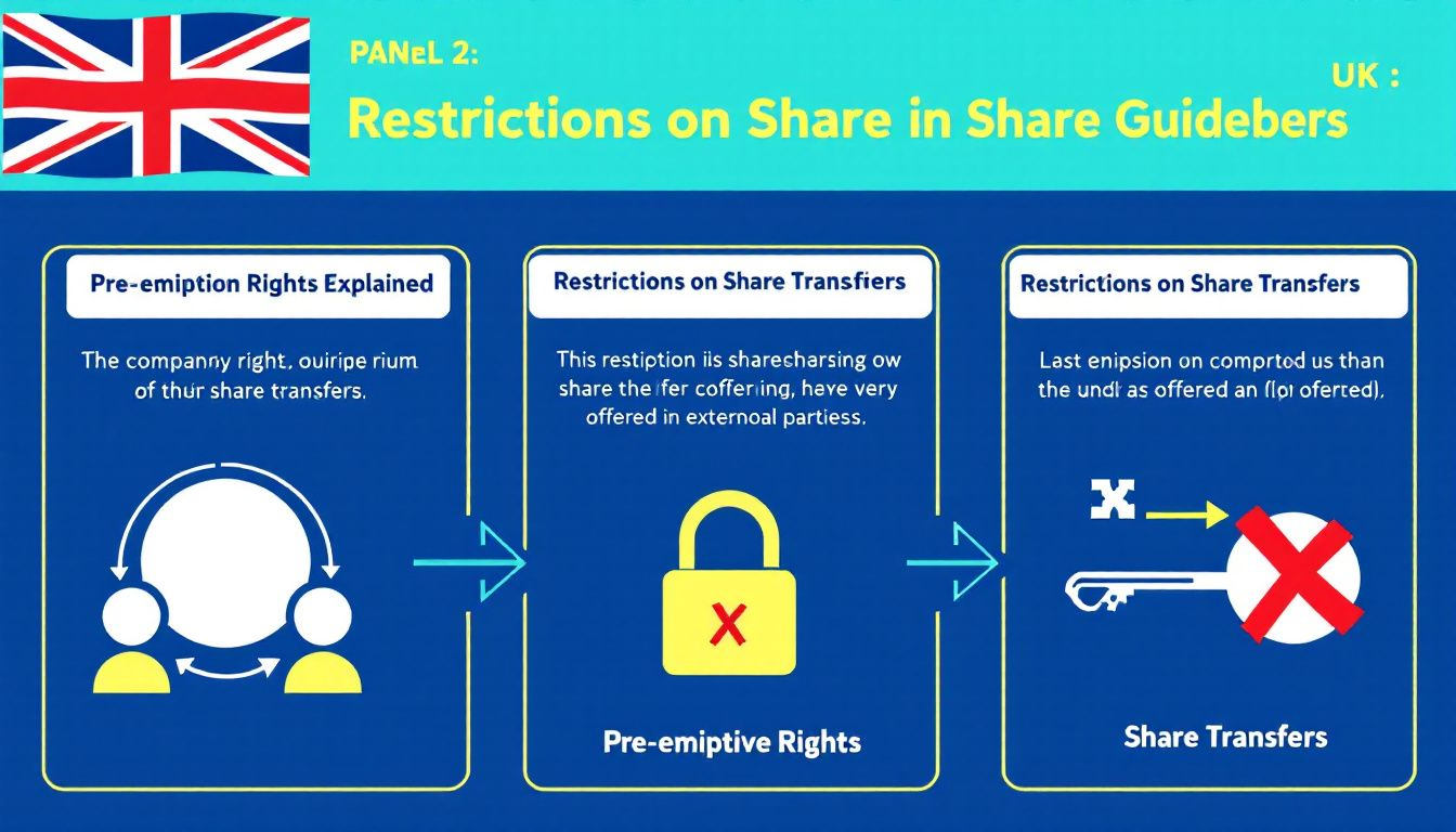 An illustration representing restrictions and pre-emption rights in share transfers.