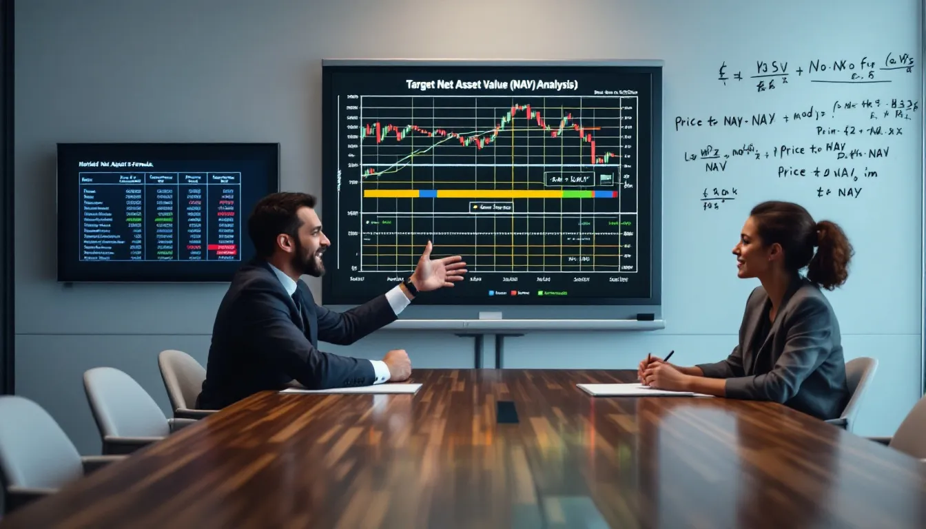 A negotiation scene highlighting target net asset value.